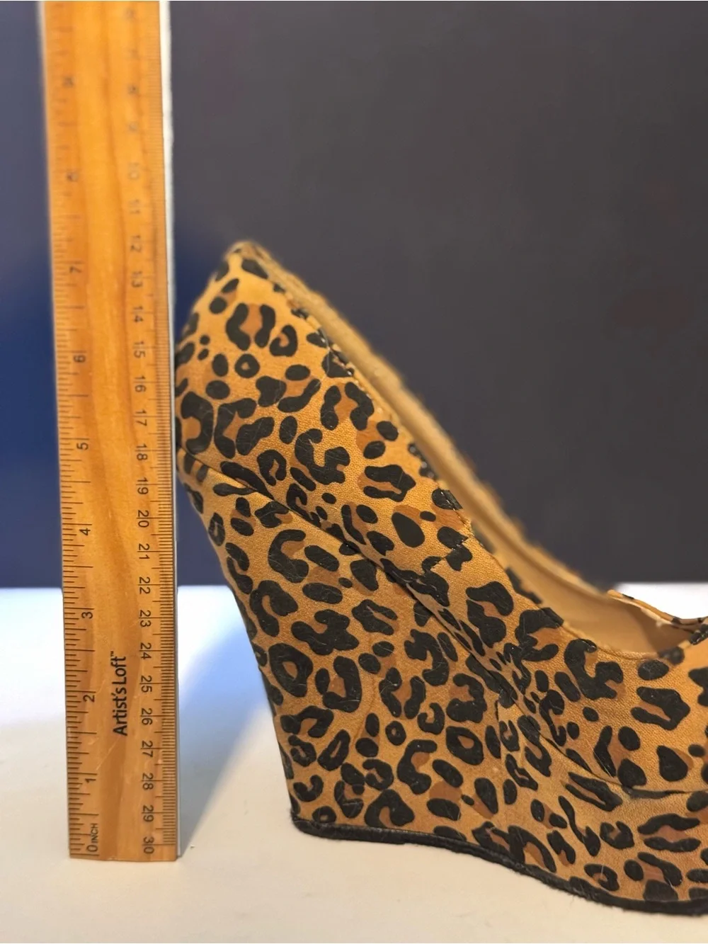 Leopard Print Platform Wedge Pumps